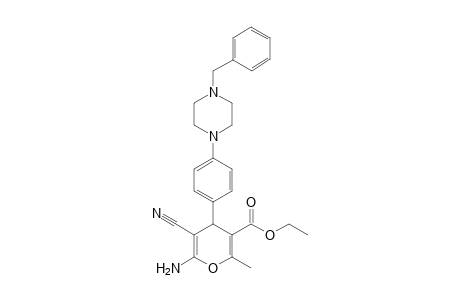 ethyl 6-amino-4-(4-(4-benzylpiperazin-1-yl)phenyl)-5-cyano-2-methyl-4H-pyran-3-carboxylate