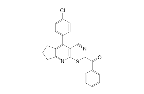 4-(4-Chlorophenyl)-2-(phenacylthio)-1-pyrindan-3-carbonitrile