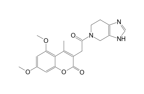2H-1-benzopyran-2-one, 5,7-dimethoxy-4-methyl-3-[2-oxo-2-(3,4,6,7-tetrahydro-5H-imidazo[4,5-c]pyridin-5-yl)ethyl]-