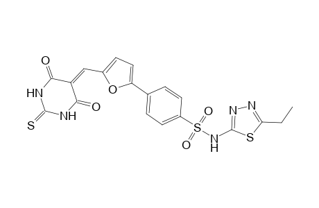 4-[5-(4,6-dioxo-2-thioxo-tetrahydro-pyrimidin-5-ylidenemethyl)-furan-2-yl]-N-(5-ethyl-[1,3,4]thiadiazol-2-yl)-benzenesulfonamide