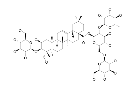 ASTERBATANOSIDE-G;#2;3-O-BETA-D-GLUCOPYRANOSYL-BAYOGENIN-28-O-BETA-D-GLUCOPYRANOSYL-(1->6)-[ALPHA-L-RHAMNOPYRANOSYL-(1->2)]-BETA-D-GLUCOPYRANOSIDE