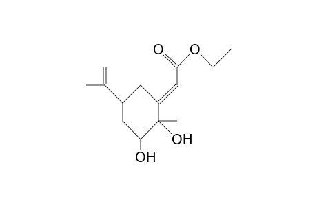 (E)-(2R,3T-Dihydroxy-5T-isopropenyl-2T-methyl-cyclohexylidene)-acetic acid, ethyl ester
