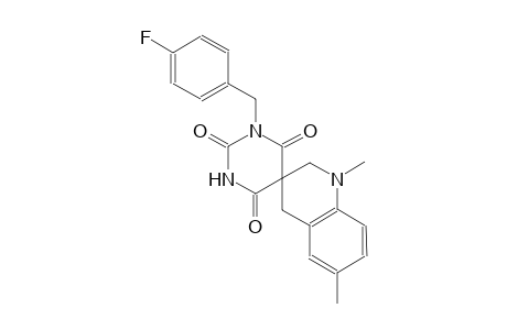 1-(4-fluorobenzyl)-1',6'-dimethyl-2',4'-dihydro-1H,1'H-spiro[pyrimidine-5,3'-quinoline]-2,4,6(3H)-trione