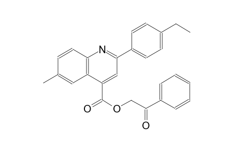 4-quinolinecarboxylic acid, 2-(4-ethylphenyl)-6-methyl-, 2-oxo-2-phenylethyl ester