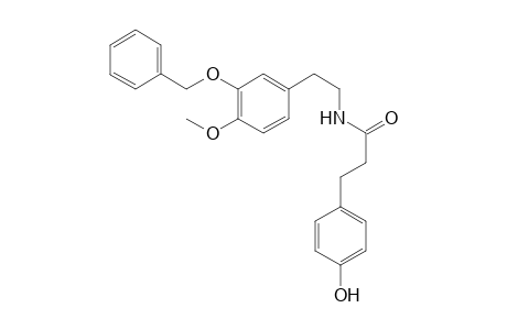 N-[(3'-Benzyloxy)-4'-methoxyphenethyl]-(p-hydroxyphenyl)-propanamide