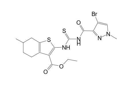 ethyl 2-[({[(4-bromo-1-methyl-1H-pyrazol-3-yl)carbonyl]amino}carbothioyl)amino]-6-methyl-4,5,6,7-tetrahydro-1-benzothiophene-3-carboxylate