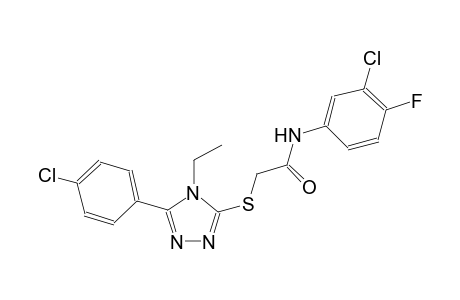N-(3-chloro-4-fluorophenyl)-2-{[5-(4-chlorophenyl)-4-ethyl-4H-1,2,4-triazol-3-yl]sulfanyl}acetamide