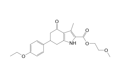 1H-Indole-2-carboxylic acid, 6-(4-ethoxyphenyl)-3-methyl-4-oxo-4,5,6,7-tetrahydro-, 2-methoxyethyl ester