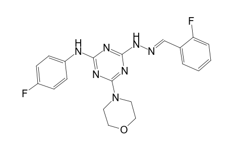 4-N-(4-fluorophenyl)-2-N-[(E)-(2-fluorophenyl)methylideneamino]-6-morpholin-4-yl-1,3,5-triazine-2,4-diamine