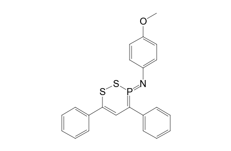 1,2,3-Dithiaphosphorin, 3,3-dihydro-3-[(4-methoxyphenyl)imino]-4,6-diphenyl-