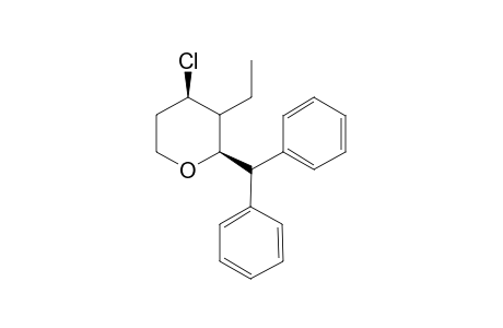 4-Chloro-3-ethyl-2-(diphenylmethyl)tetrahydopyran