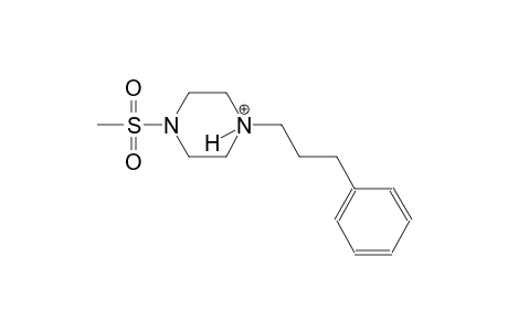 1-(methylsulfonyl)-4-(3-phenylpropyl)piperazin-4-ium