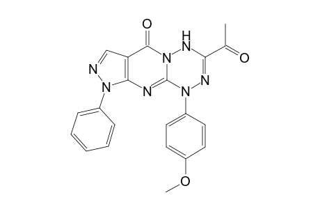 3-Acetyl-1-(p-methoxyphenyl)-9-phenyl-1,4-dihydropyrazolo[3,4-d]pyrimido[1,2-b][1,2,4,5]tetrazin-6-one