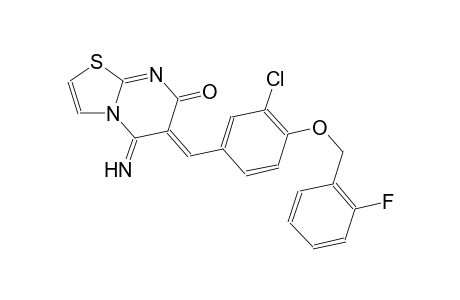 (6Z)-6-{3-chloro-4-[(2-fluorobenzyl)oxy]benzylidene}-5-imino-5,6-dihydro-7H-[1,3]thiazolo[3,2-a]pyrimidin-7-one