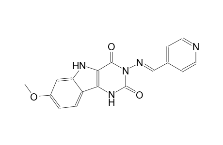 7-methoxy-3-{[(E)-4-pyridinylmethylidene]amino}-1H-pyrimido[5,4-b]indole-2,4(3H,5H)-dione