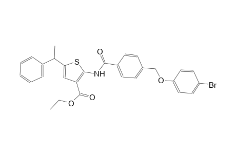 ethyl 2-({4-[(4-bromophenoxy)methyl]benzoyl}amino)-5-(1-phenylethyl)-3-thiophenecarboxylate