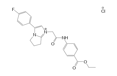 1-{2-[4-(ethoxycarbonyl)anilino]-2-oxoethyl}-3-(4-fluorophenyl)-6,7-dihydro-5H-pyrrolo[1,2-a]imidazol-1-ium chloride