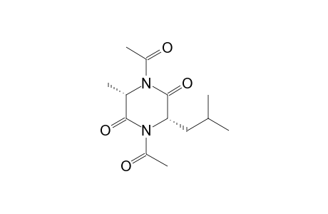 (3S,6S)-1,4-diacetyl-3-isobutyl-6-methyl-piperazine-2,5-dione
