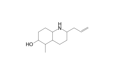 2-(2'-Propenyl)-6-hydroxy-5-methyl-decahydroquinoline