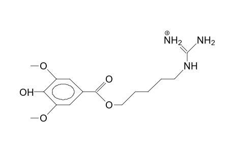 3,5-Dimethoxy-4-hydroxy-benzoic acid, 5-guanidino-pentyl ester cation