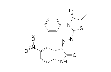 5-Nitro-3-[(3-phenyl-5-methyl-4-thiazolidinone-2-ylidene)hydrazono]-1H-2-indolinone