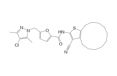 5-[(4-chloro-3,5-dimethyl-1H-pyrazol-1-yl)methyl]-N-(3-cyano-4,5,6,7,8,9,10,11,12,13-decahydrocyclododeca[b]thien-2-yl)-2-furamide