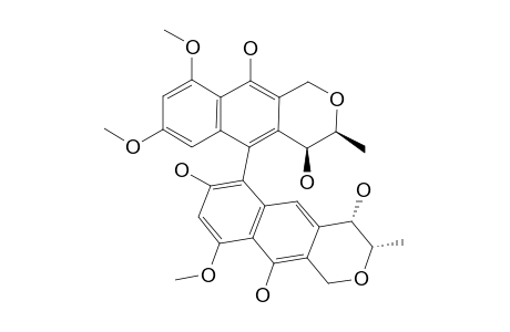 (3S,4S)-6-[(3S,4S)-4,10-dihydroxy-7,9-dimethoxy-3-methyl-3,4-dihydro-1H-benzo[g]isochromen-5-yl]-9-methoxy-3-methyl-3,4-dihydro-1H-benzo[g]isochromene-4,7,10-triol