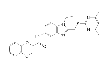 1,4-benzodioxin-2-carboxamide, N-[2-[[(4,6-dimethyl-2-pyrimidinyl)thio]methyl]-1-ethyl-1H-benzimidazol-5-yl]-2,3-dihydro-