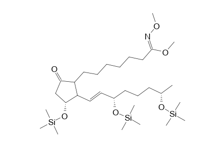 Methyl anti-(+,-)-9-oxo-11.alpha.,15.alpha.,19.alpha./.beta.-tris(trimethylsiloxy)prost-13-trans-enoate methyl oxime