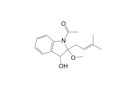 1-Acetyl-2-(3-methylbut-2-enyl)-2-methoxy-2,3-dihydroindol-3-ol