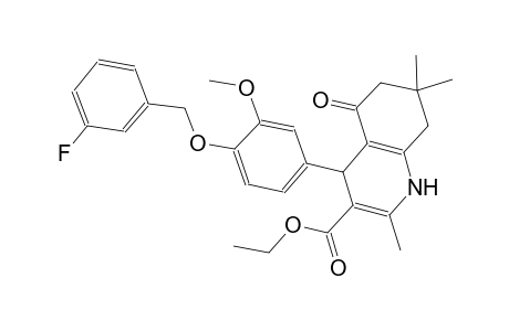ethyl 4-{4-[(3-fluorobenzyl)oxy]-3-methoxyphenyl}-2,7,7-trimethyl-5-oxo-1,4,5,6,7,8-hexahydro-3-quinolinecarboxylate