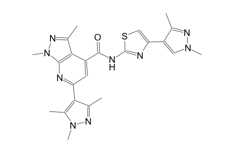 N-[4-(1,3-dimethyl-1H-pyrazol-4-yl)-1,3-thiazol-2-yl]-1,3-dimethyl-6-(1,3,5-trimethyl-1H-pyrazol-4-yl)-1H-pyrazolo[3,4-b]pyridine-4-carboxamide