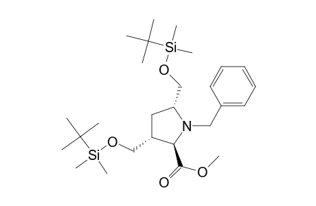 Methyl (2R*,3R*,5R*)-1-benzyl-3,5-bis[[(tert-butyldimethylsilyl)oxy]methyl]pyrrolidine-2-carboxylate