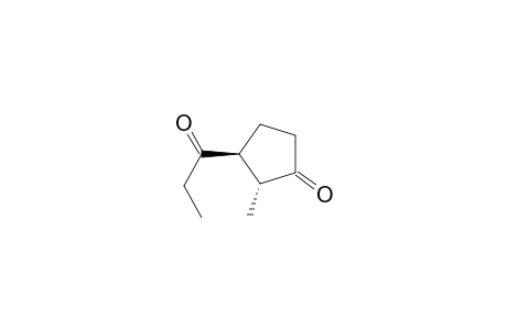 Cyclopentanone, 2-methyl-3-(1-oxopropyl)-, trans-