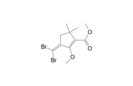 1-Cyclopentene-1-carboxylic acid, 3-(dibromomethylene)-2-methoxy-5,5-dimethyl-, methyl ester