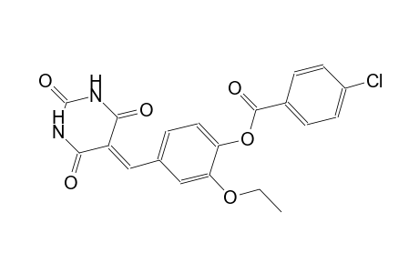 2-ethoxy-4-[(2,4,6-trioxotetrahydro-5(2H)-pyrimidinylidene)methyl]phenyl 4-chlorobenzoate
