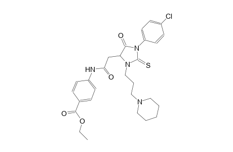 benzoic acid, 4-[[[1-(4-chlorophenyl)-5-oxo-3-[3-(1-piperidinyl)propyl]-2-thioxo-4-imidazolidinyl]acetyl]amino]-, ethyl ester