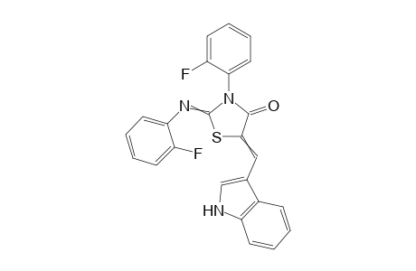 2-(o-fluorophenylimino)-3-o-fluorophenyl-5-(1H-indol-3-yl)methylene-1,3-thiazolidine-4-one