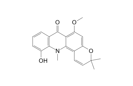 7H-Pyrano[2,3-c]acridin-7-one, 3,12-dihydro-11-hydroxy-6-methoxy-3,3,12-trimethyl-