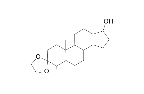 5.alpha.-Androstan-3-one, 17.beta.-hydroxy-4.alpha.-methyl-, cyclic ethylene acetal