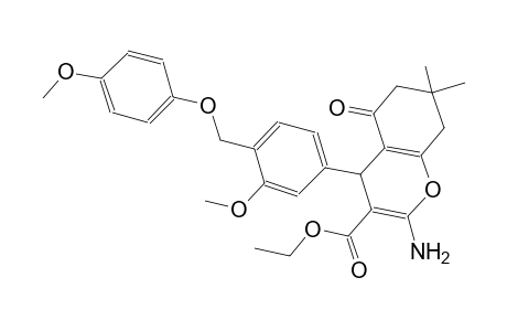 ethyl 2-amino-4-{3-methoxy-4-[(4-methoxyphenoxy)methyl]phenyl}-7,7-dimethyl-5-oxo-5,6,7,8-tetrahydro-4H-chromene-3-carboxylate