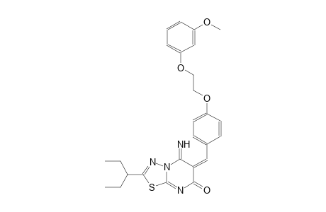 (6E)-2-(1-ethylpropyl)-5-imino-6-{4-[2-(3-methoxyphenoxy)ethoxy]benzylidene}-5,6-dihydro-7H-[1,3,4]thiadiazolo[3,2-a]pyrimidin-7-one