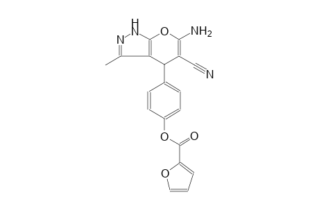 2-furancarboxylic acid, 4-(6-amino-5-cyano-1,4-dihydro-3-methylpyrano[2,3-c]pyrazol-4-yl)phenyl ester