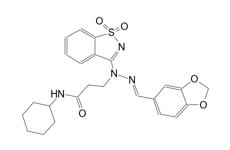 propanamide, 3-[(2E)-2-(1,3-benzodioxol-5-ylmethylene)-1-(1,1-dioxido-1,2-benzisothiazol-3-yl)hydrazino]-N-cyclohexyl-