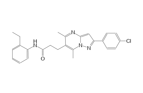 pyrazolo[1,5-a]pyrimidine-6-propanamide, 2-(4-chlorophenyl)-N-(2-ethylphenyl)-5,7-dimethyl-