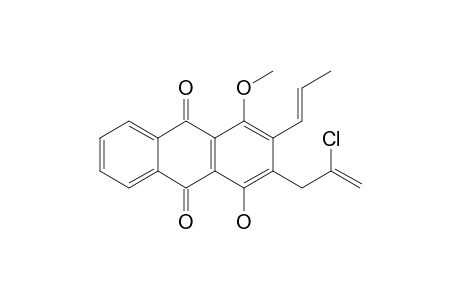 2-(2'-chloroprop-2'-enyl)-1-hydroxy-4-methoxy-3-(prop-1''-enyl)anthraquinone