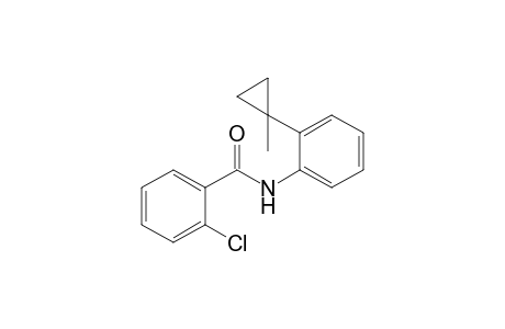 2-Chloranyl-N-[2-(1-methylcyclopropyl)phenyl]benzamide