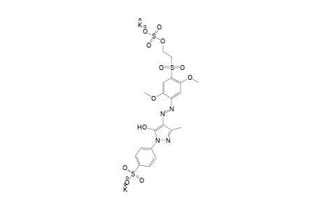 Dipotassium 4-{4-[(2,5-dimethoxy-4-{[2-(sulfonatooxy)ethyl]sulfonyl}phenyl)diazenyl]-5-hydroxy-3-methyl-1H-pyrazol-1-yl}benzenesulfonate