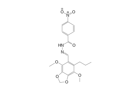 benzoic acid, 4-nitro-, 2-[(E)-(4,7-dimethoxy-6-propyl-1,3-benzodioxol-5-yl)methylidene]hydrazide