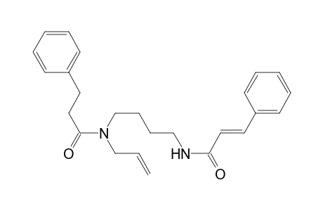 Benzenepropanamide, N-[4-[(1-oxo-3-phenyl-2-propenyl)amino]butyl]-N-2-propenyl-, (E)-